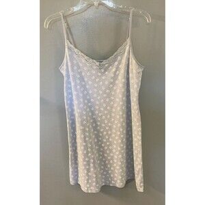 Charter Club Intimates Blue & White Floral Cotton Nightgown Size Large